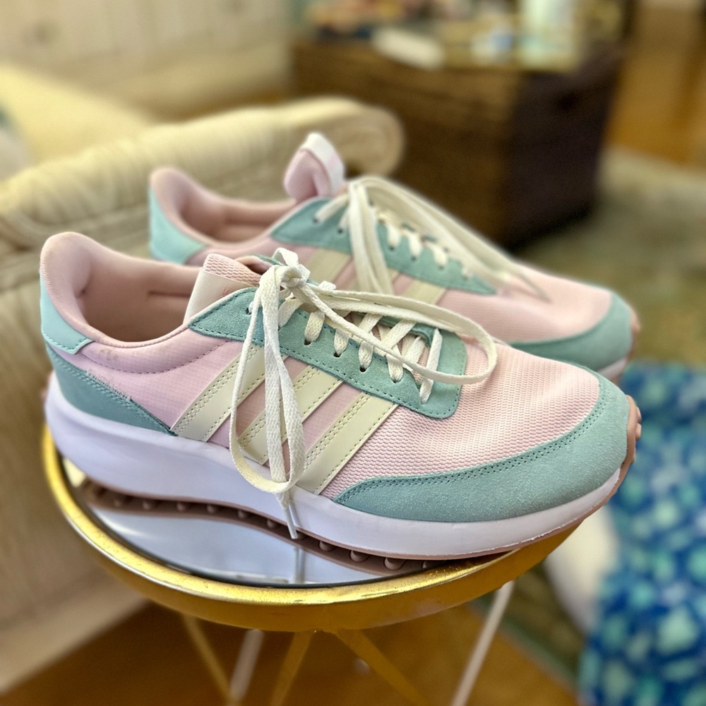Cotton candy colored adidas-only worn once!